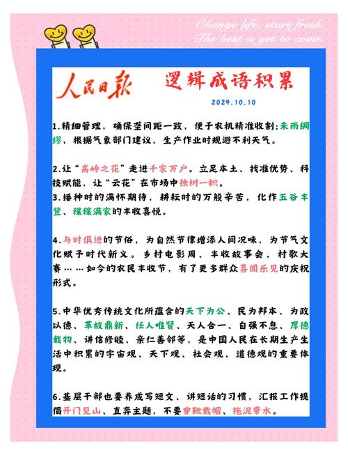 今日人民日报成语集锦